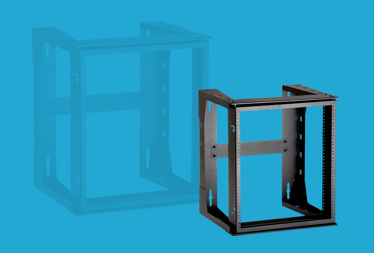 Black Box RM070A-R3 12U Wallmount Frame is slightly tilted to the right.